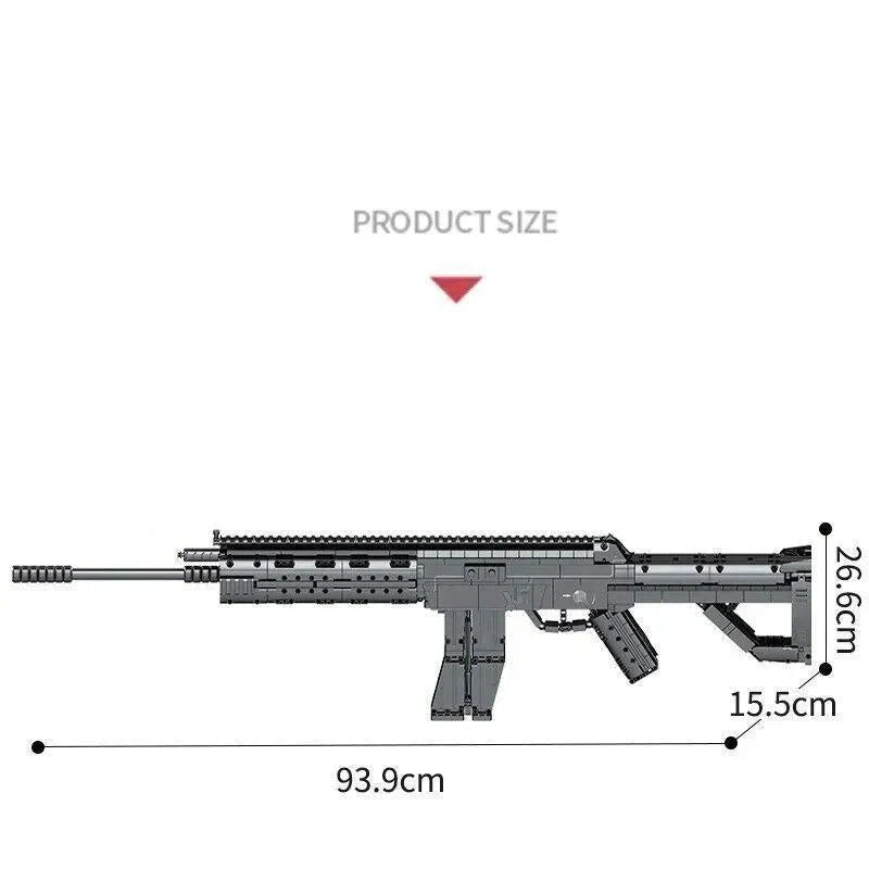 Heavy Duty SMG Combat Rifle - Building Set | Power Brickz