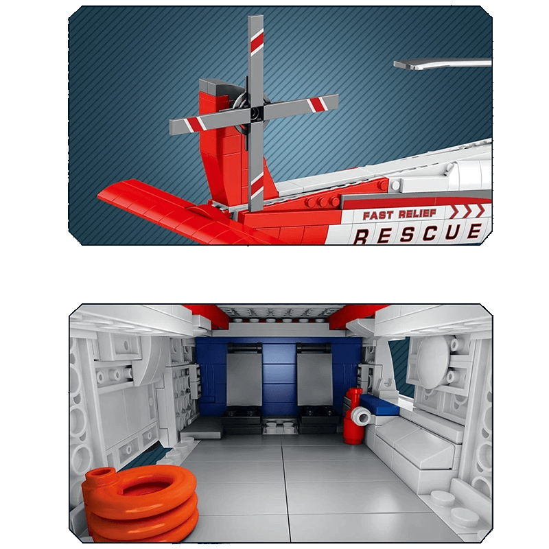 HH-60J Search And Rescue Aircraft - Building Set | Power Brickz