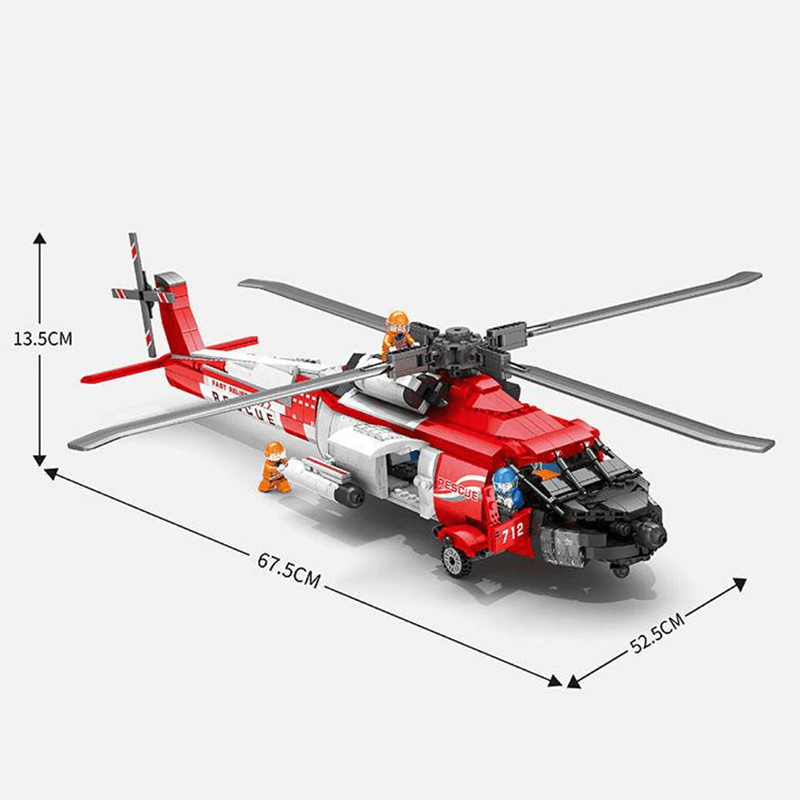 HH-60J Search And Rescue Aircraft - Building Set | Power Brickz