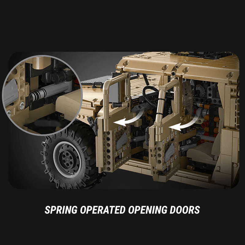 Military Off-Road Humvee Truck - Building Blocks Set | Power Brickz