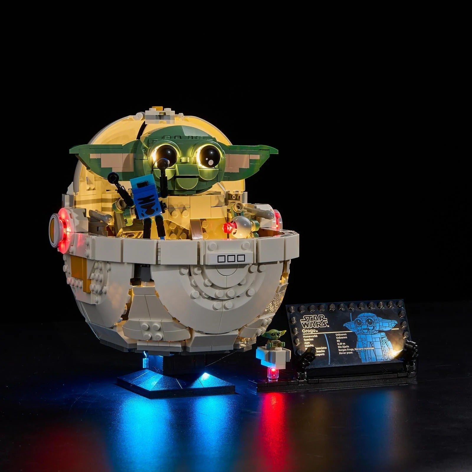 Grogu With Hover Pram 75403 LED Light Kit – Building Block Lighting | Power Brickz™
