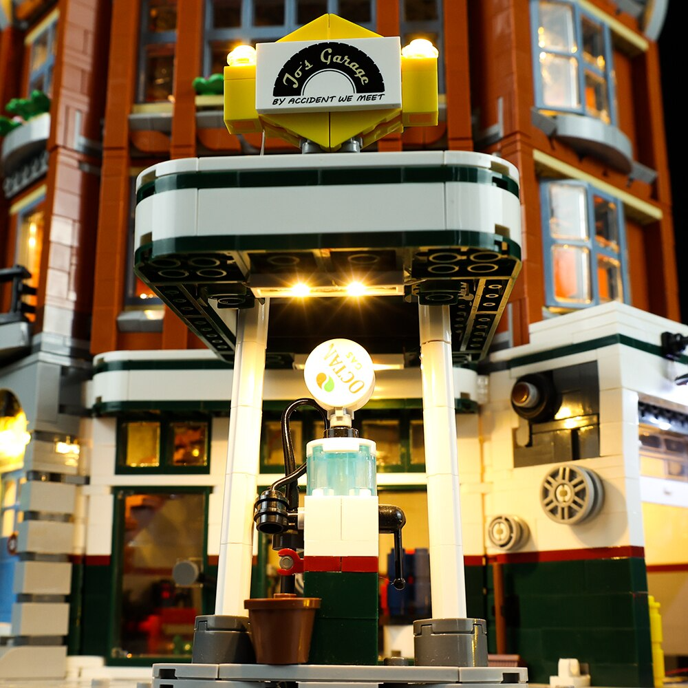 Corner Garage 10264 LED Light Kit – Building Block Lighting | Power Brickz™