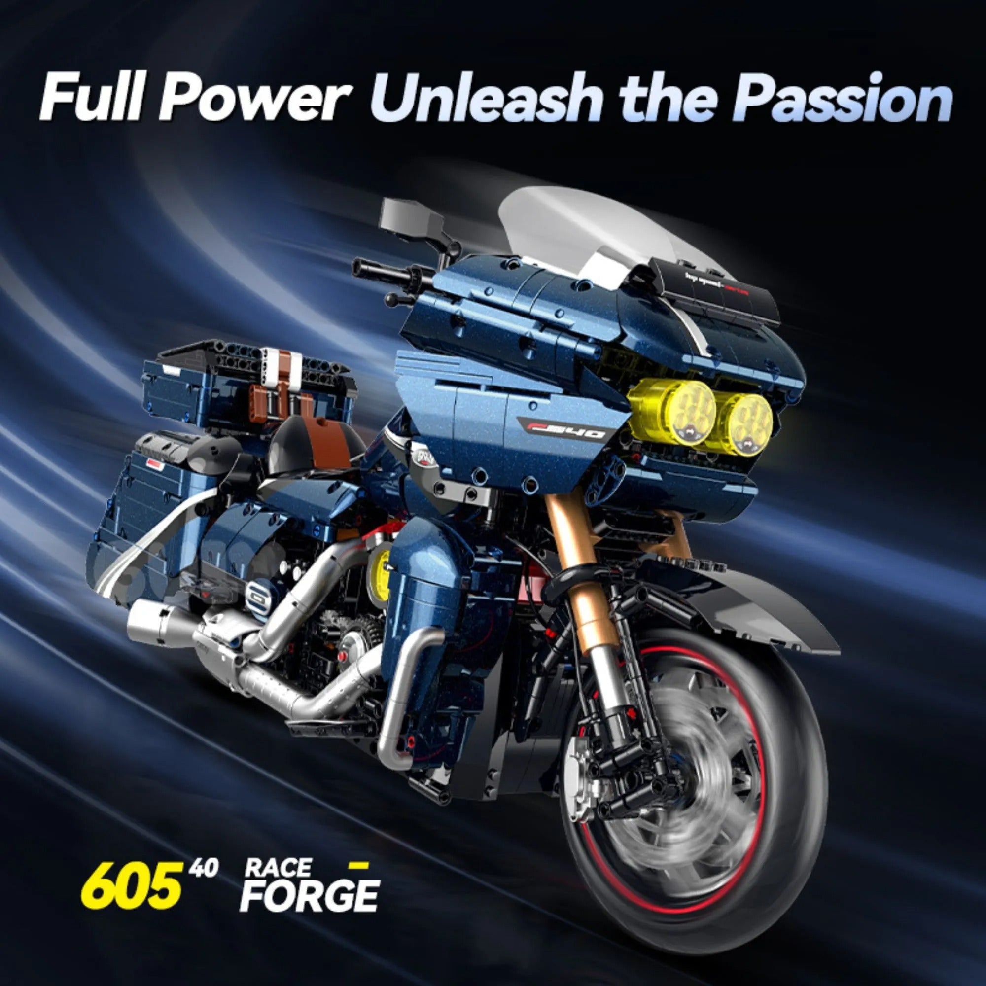 Harley Highway Road Glide Dual-Light Building Blocks Set | Guly 60540