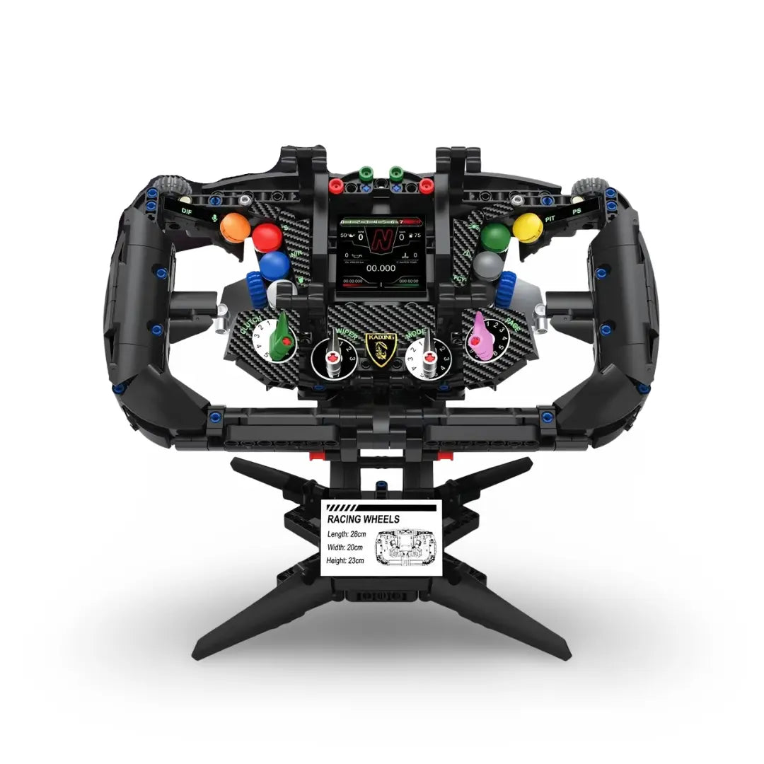 1:1 Lambo Supercar Steering Wheel made from Building Blocks Kit