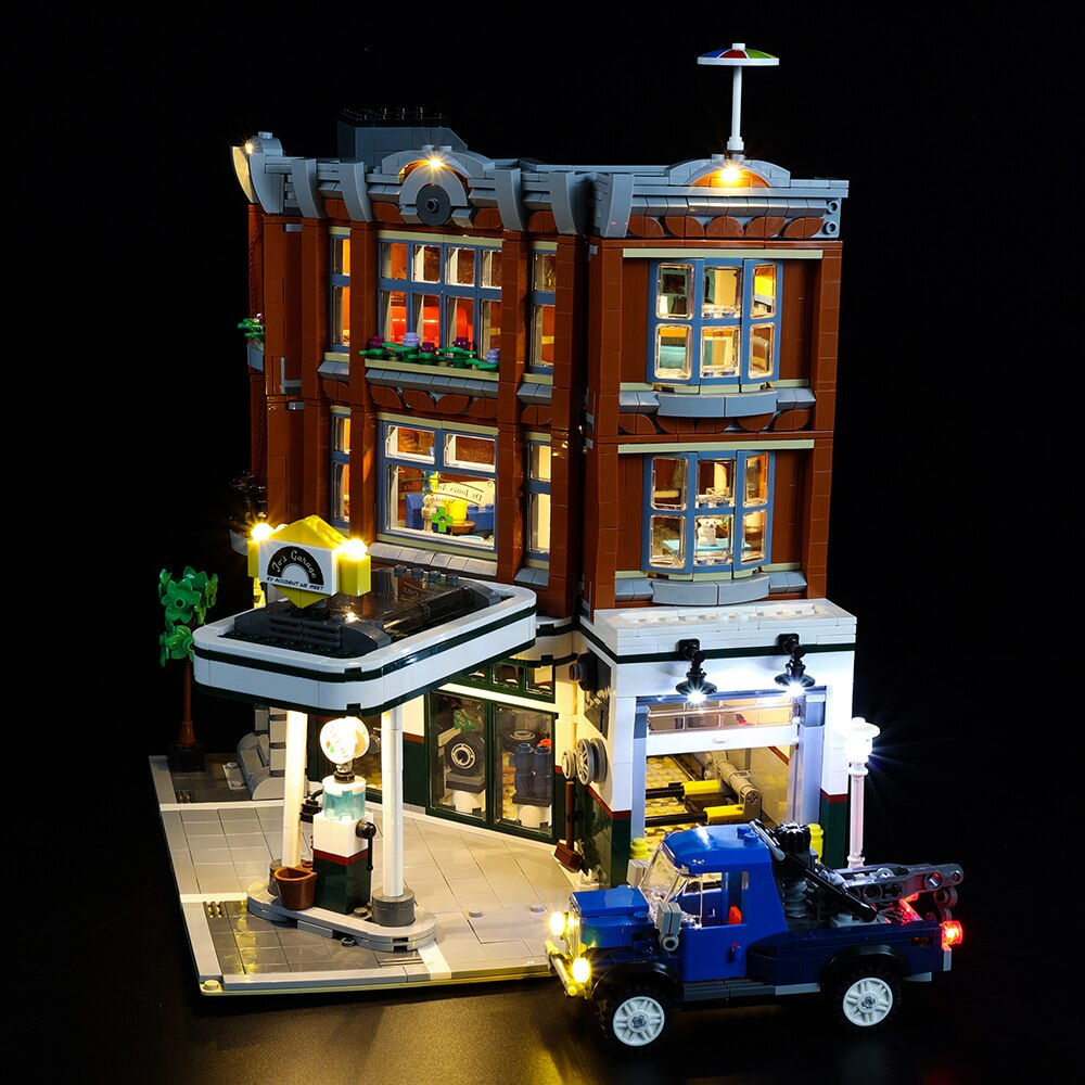 Corner Garage 10264 LED Light Kit – Building Block Lighting | Power Brickz™