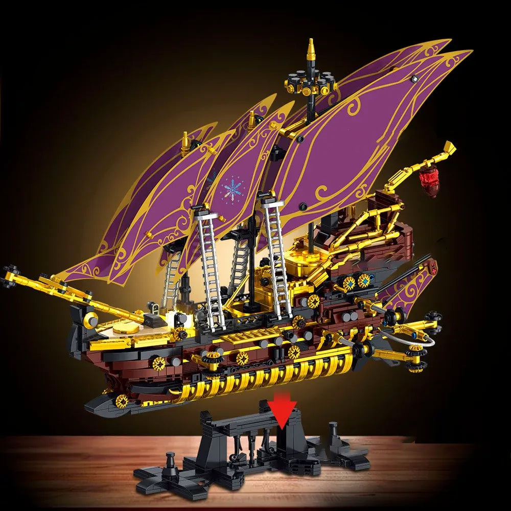 Steampunk Pirate Ship - Building Blocks Set | Power Brickz