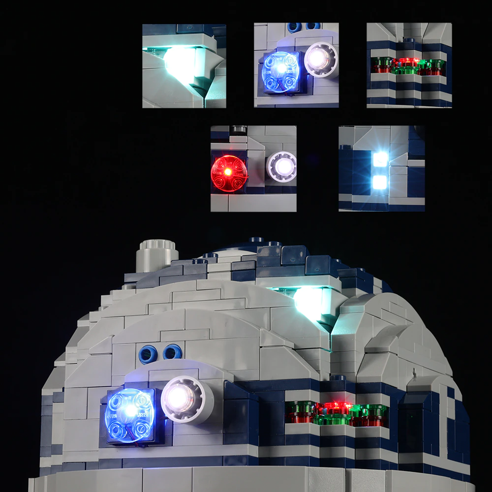 R2-D2 75308 LED Light Kit – Building Block Lighting | Power Brickz™