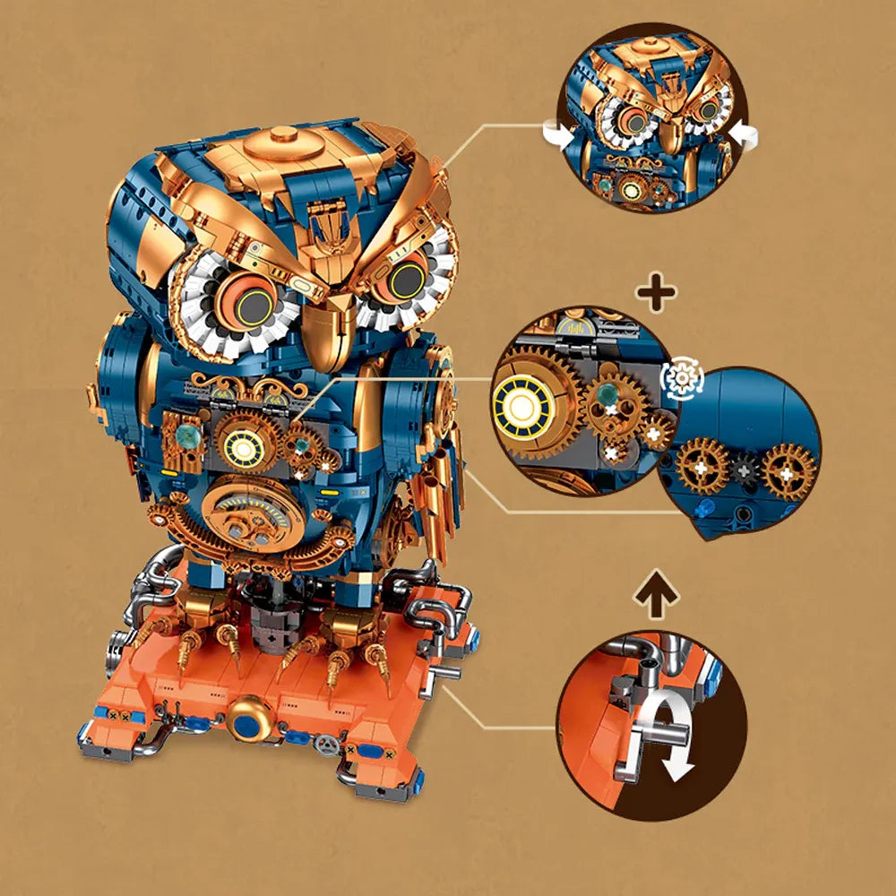 Steampuni Owl Creator - Building Blocks Set | Power Brickz