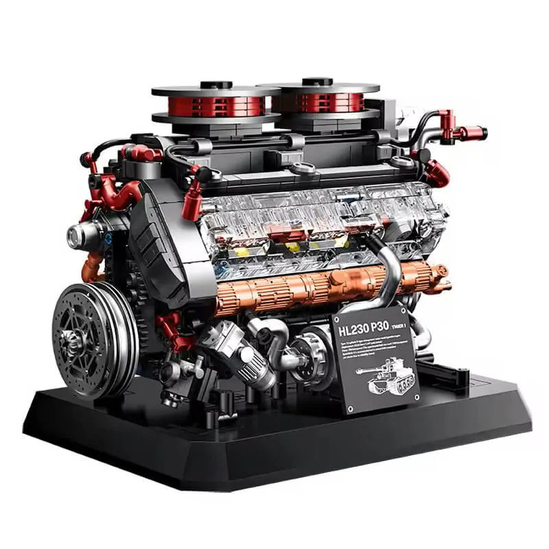 German Tiger V8 Tank Engine - Building Blocks Set | Power Brickz