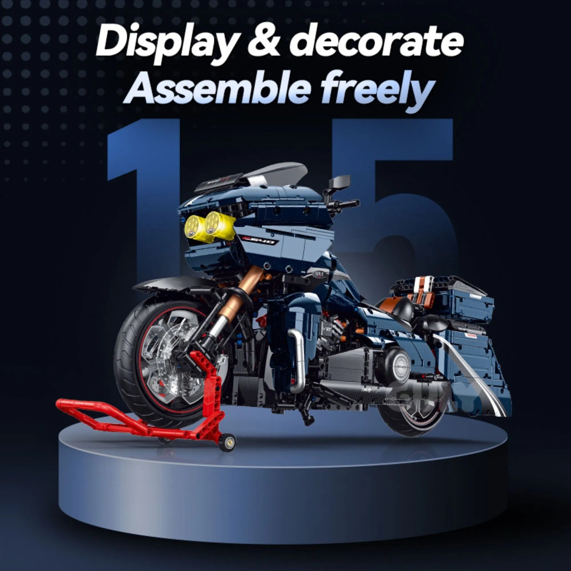 Harley Highway Road Glide Dual-Light Building Blocks Set | Guly 60540