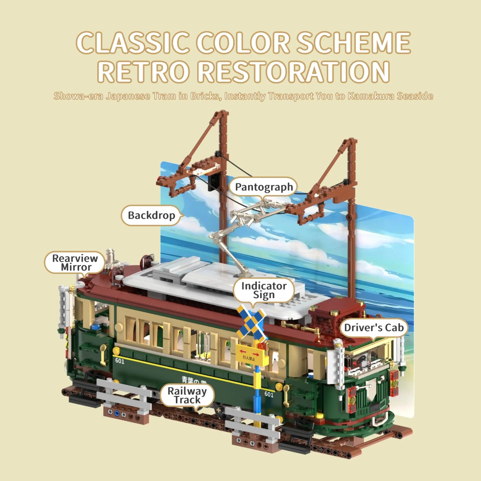 Retro Japanese Tram | 1953 Pcs