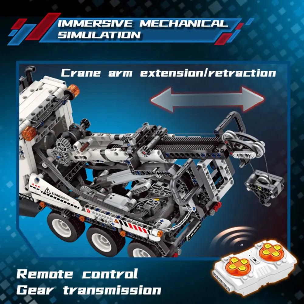 Technical Semi Trailer Tow Truck Building Blocks Kit