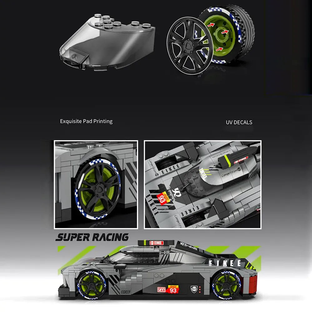 French 9x8 Hypercar Endurance - Building Blocks Set | Power Brickz