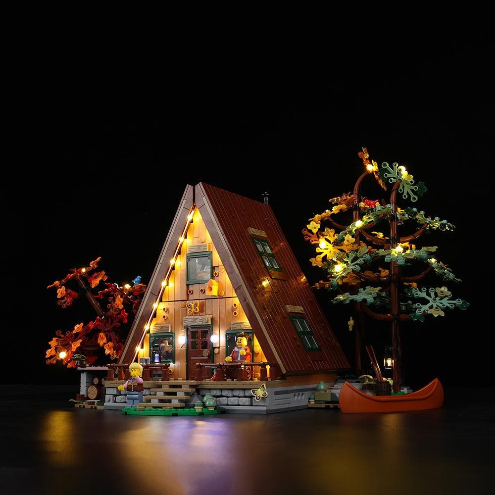 A-Frame Cabin 21338 LED Light Kit – Building Block Lighting | Power Brickz™
