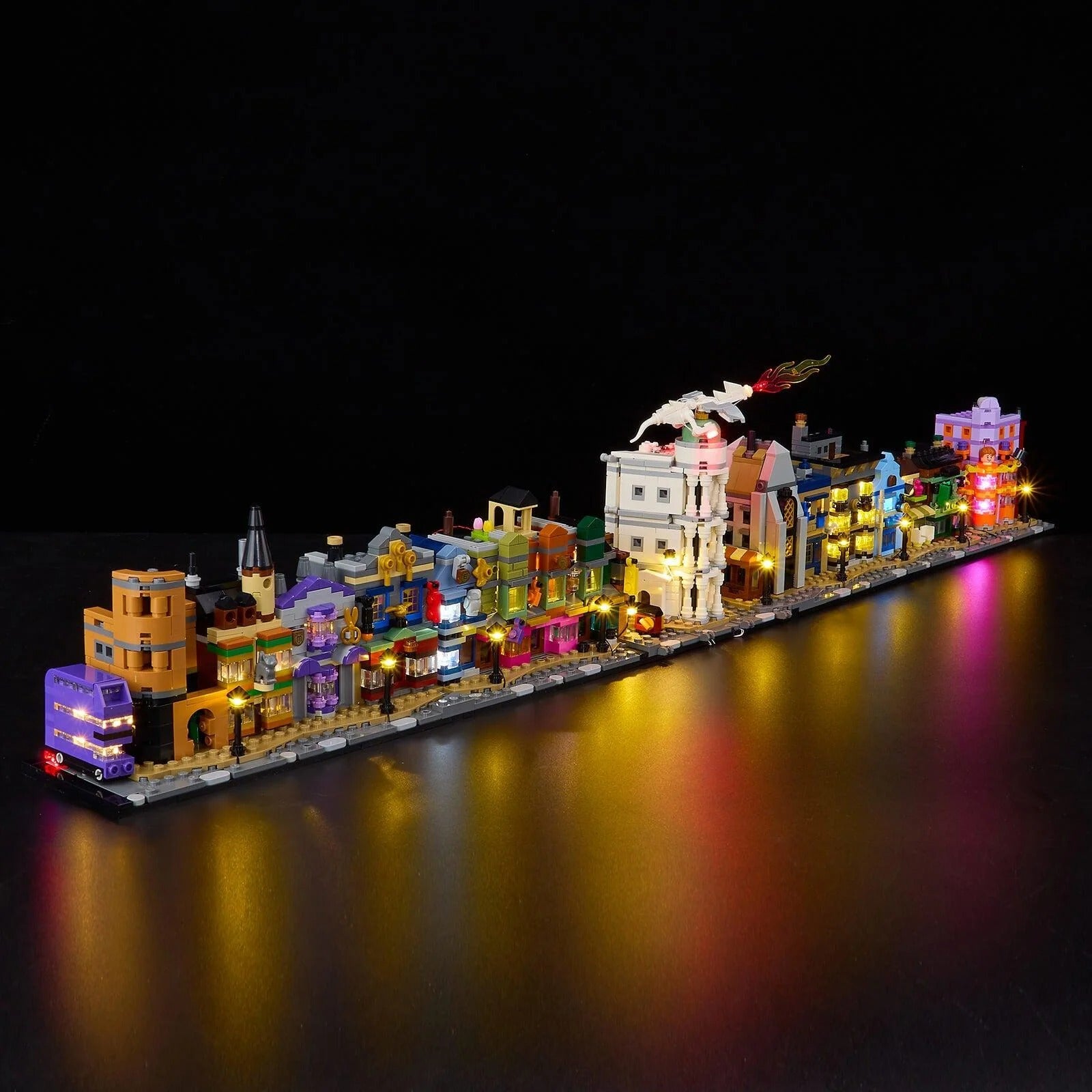 Diagon Alley Wizarding Shops 76444 LED Light Kit – Building Block Lighting | Power Brickz™