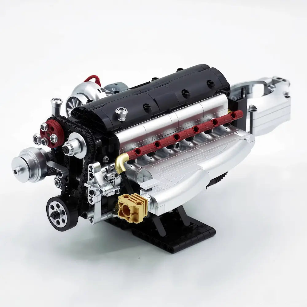 JDM 2JZ-GTE Engine – brick-built display model made from building blocks