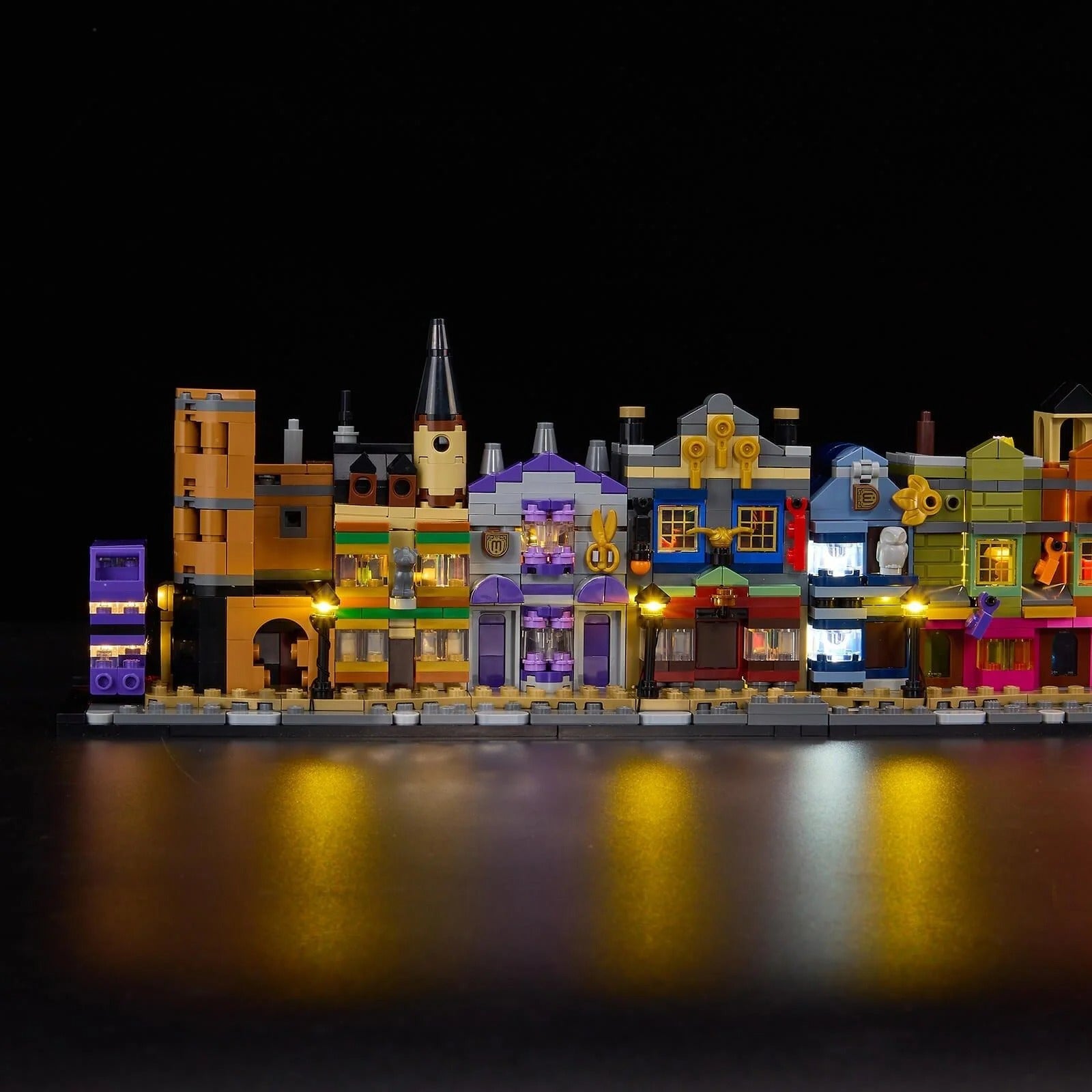 Diagon Alley Wizarding Shops 76444 LED Light Kit – Building Block Lighting | Power Brickz™