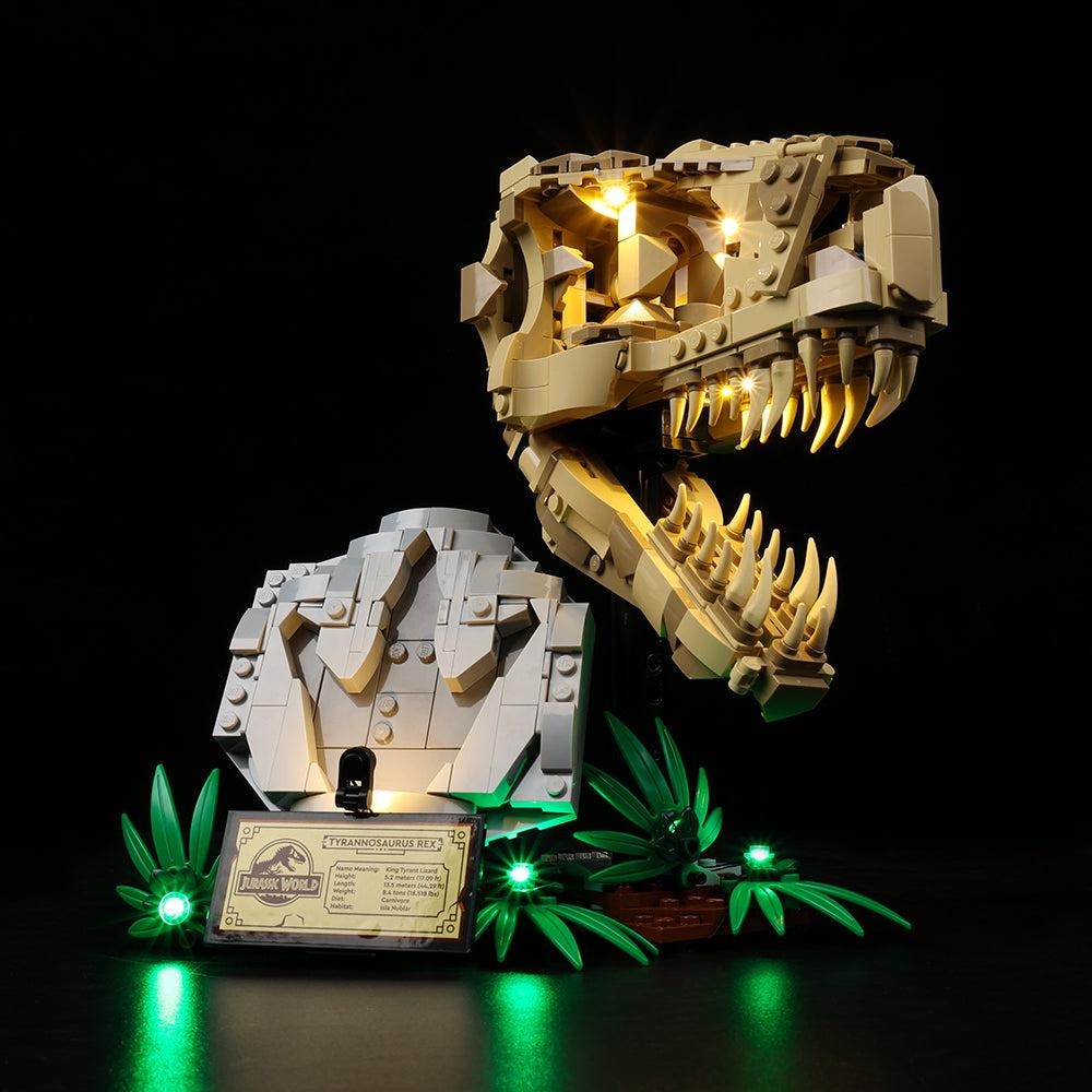 Dinosaur Fossils: T. Rex Skull 76964 LED Light Kit – Building Block Lighting | Power Brickz™