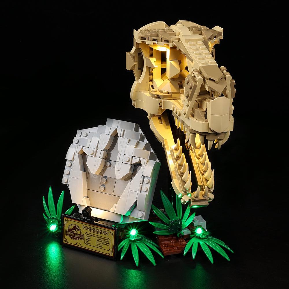 Dinosaur Fossils: T. Rex Skull 76964 LED Light Kit – Building Block Lighting | Power Brickz™