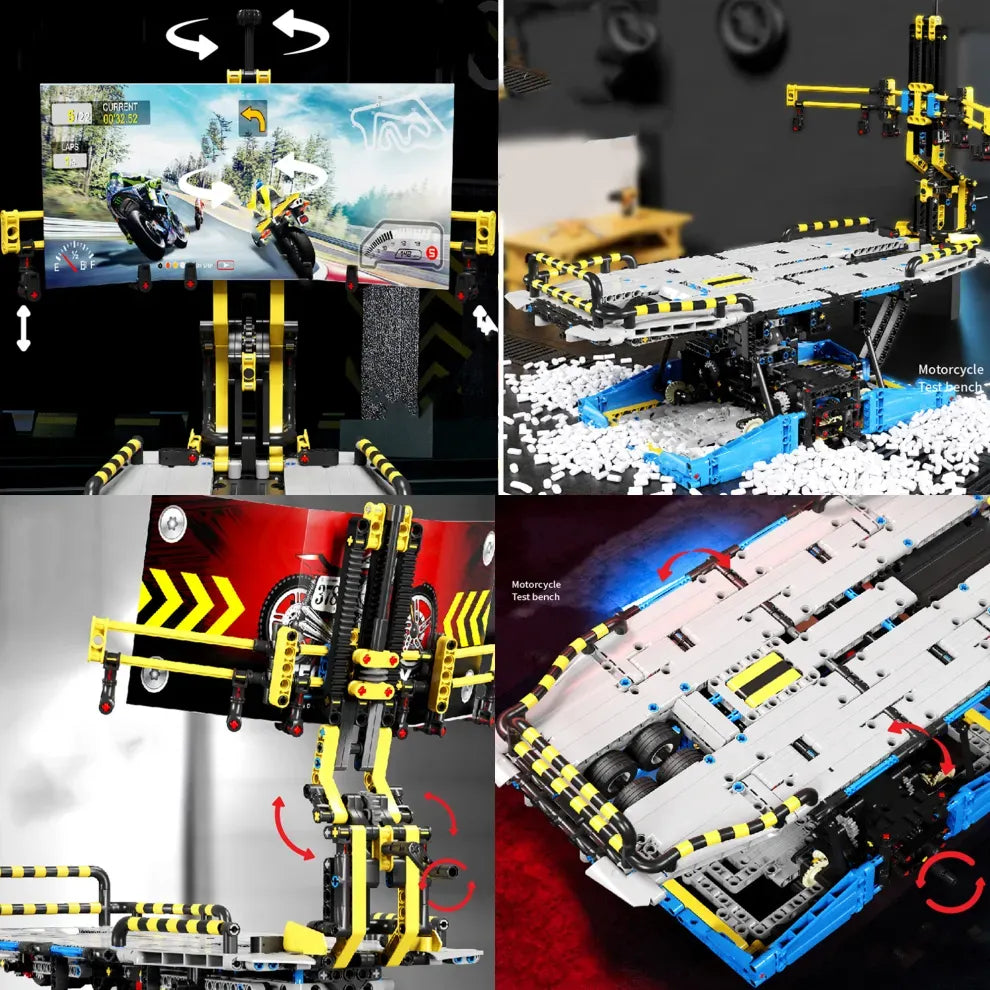 Motorcycle Simulation Test Bench – brick-built display model made from building blocks