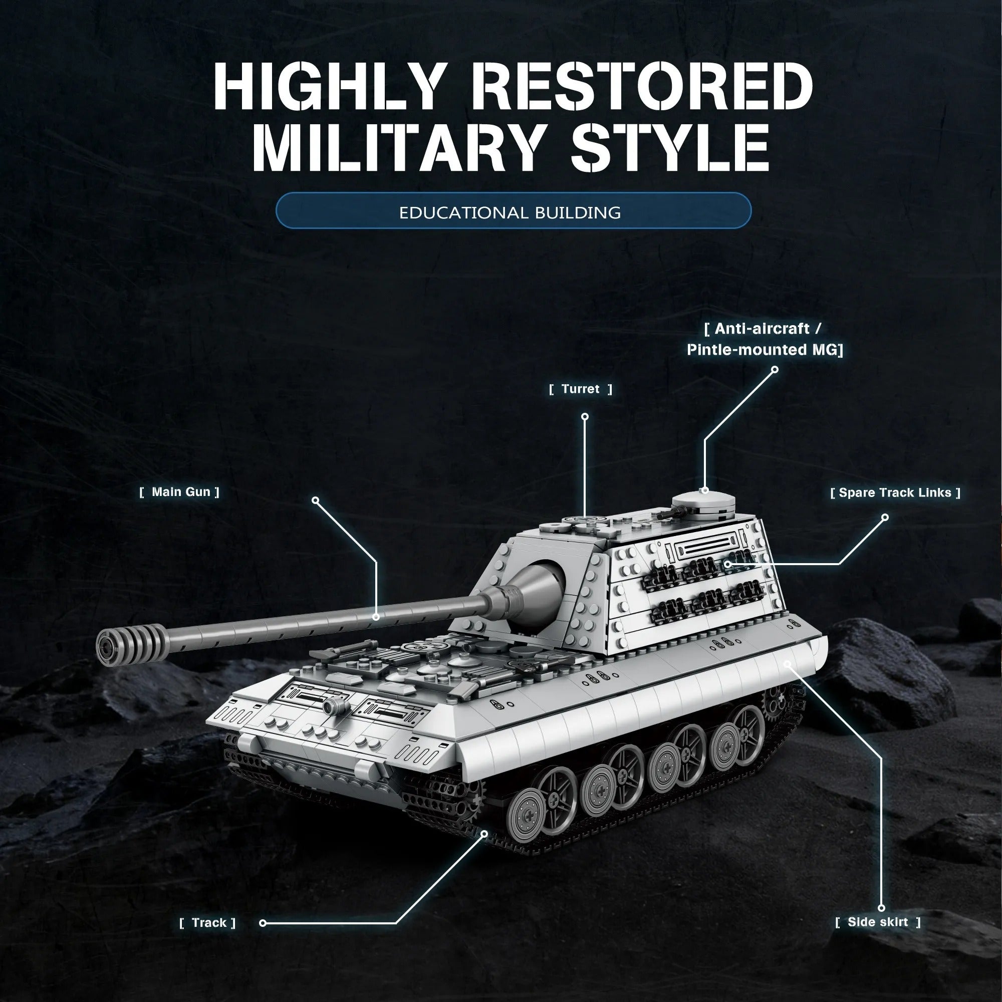 E100 Battle Tank – Reobrix 77037 – Power Brickz