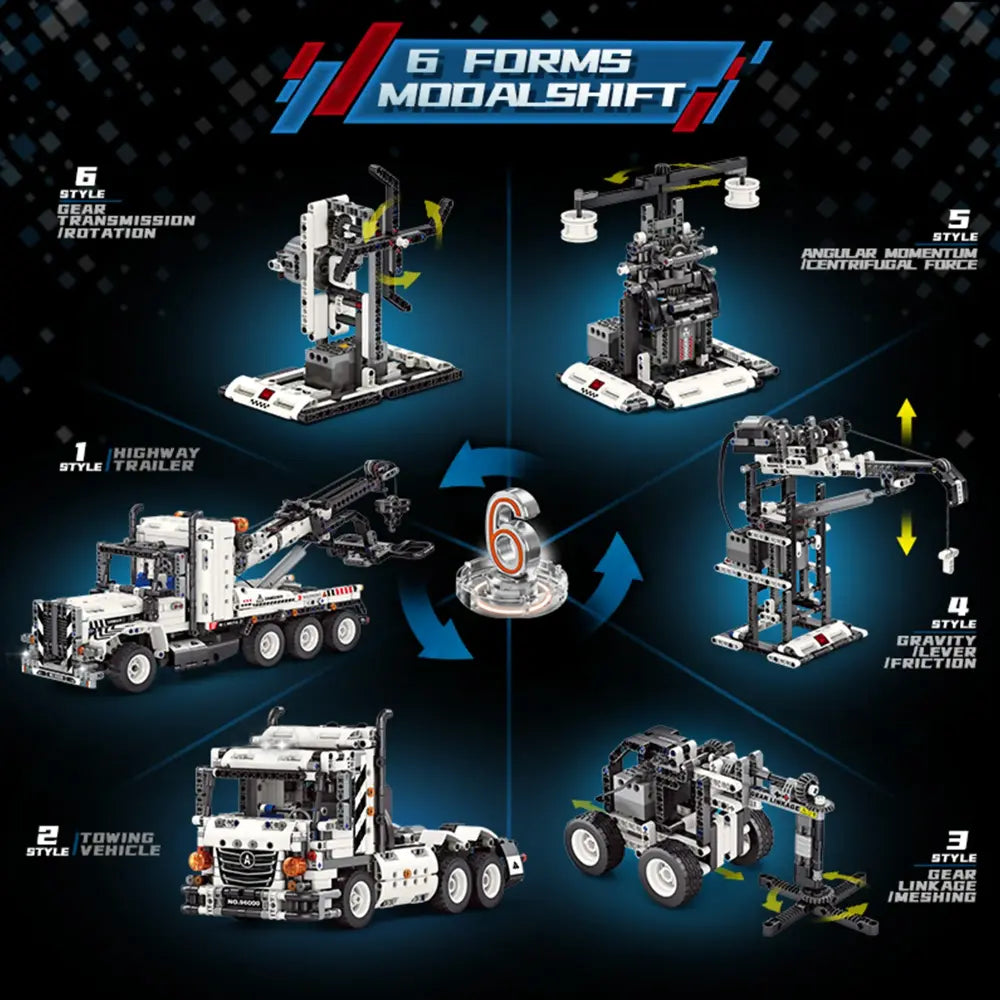 Technical Semi Trailer Tow Truck Building Blocks Kit