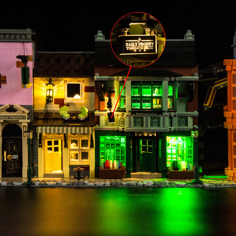 Diagon Alley 75978 LED Light Kit – Building Block Lighting | Power Brickz™