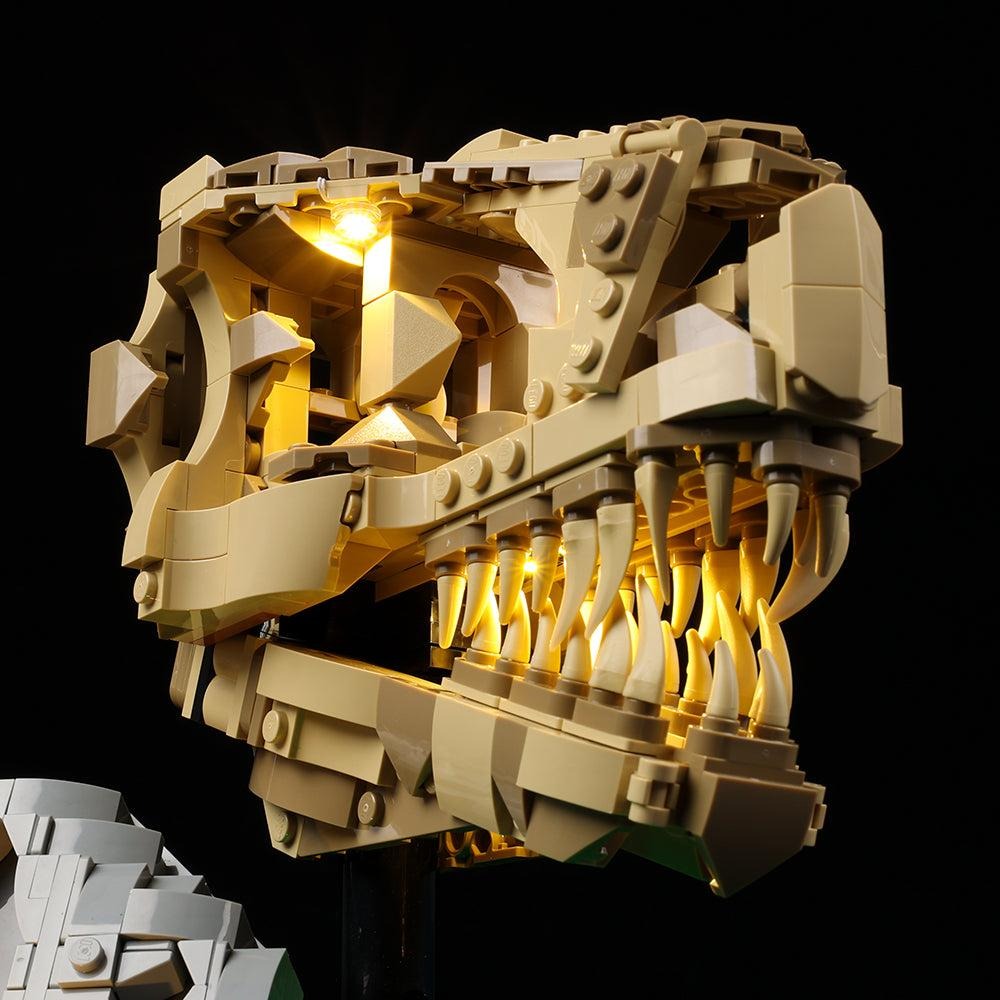 Dinosaur Fossils: T. Rex Skull 76964 LED Light Kit – Building Block Lighting | Power Brickz™