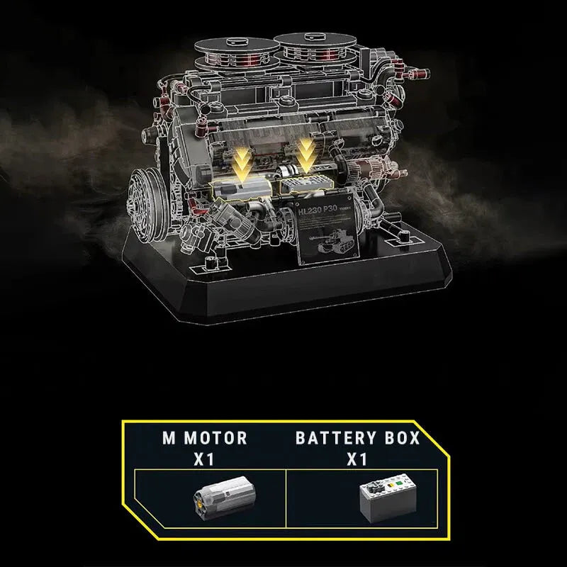 German Tiger V8 Tank Engine - Building Blocks Set | Power Brickz