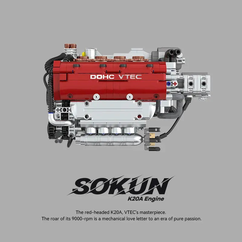 JDM K20A Engine kit | 907 Pieces 1:10 | Power Brickz
