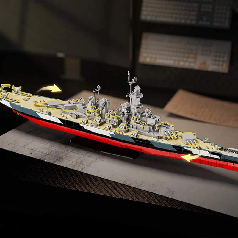 USS Montana Battleship Military made from Building Blocks Kit