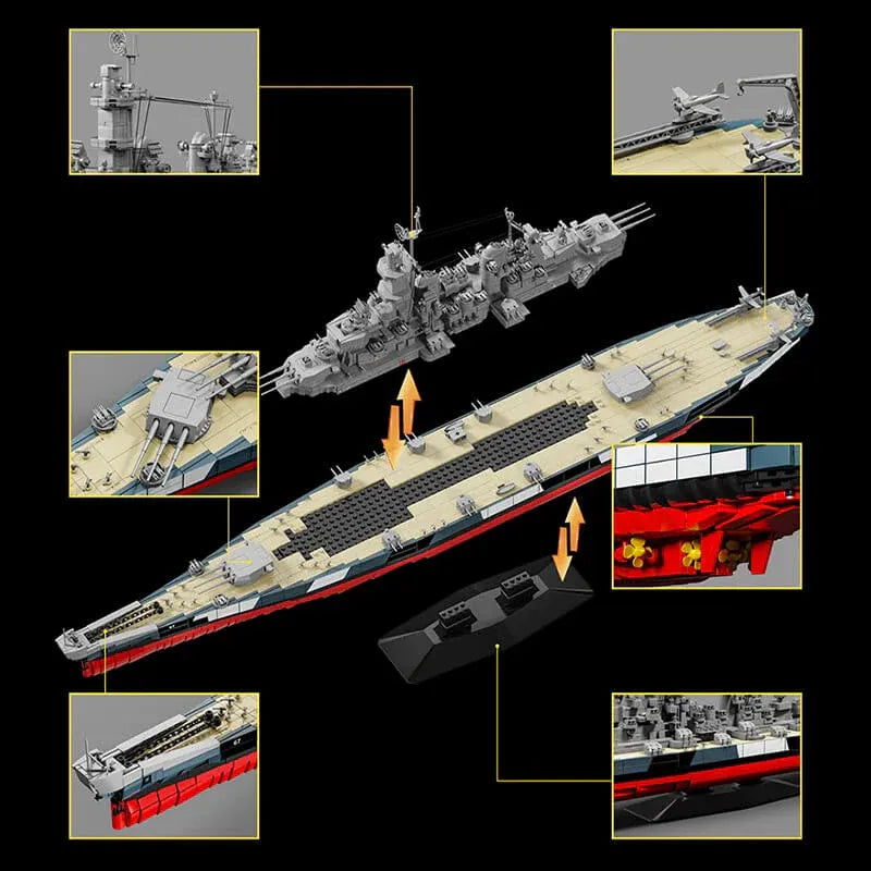 USS Montana Battleship Military made from Building Blocks Kit