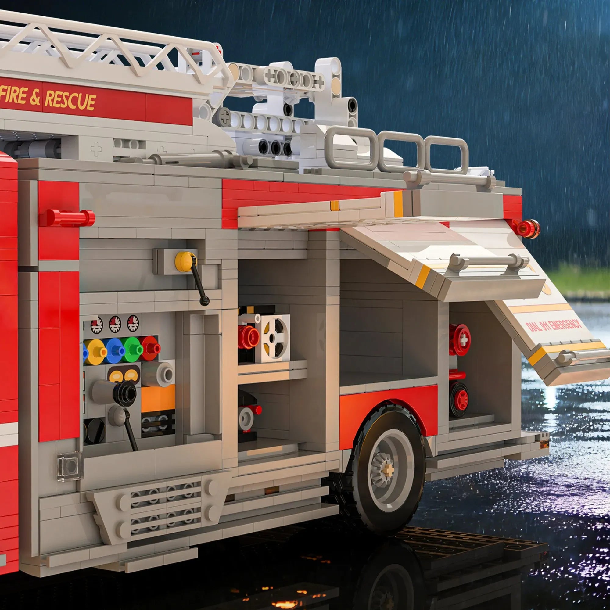 US Firetruck Elevated Water Towers | 3033pcs