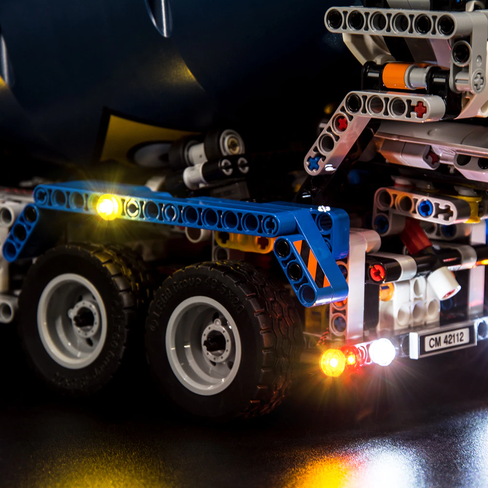 Concrete Mixer Truck 42112 LED Light Kit – Building Block Lighting | Power Brickz™