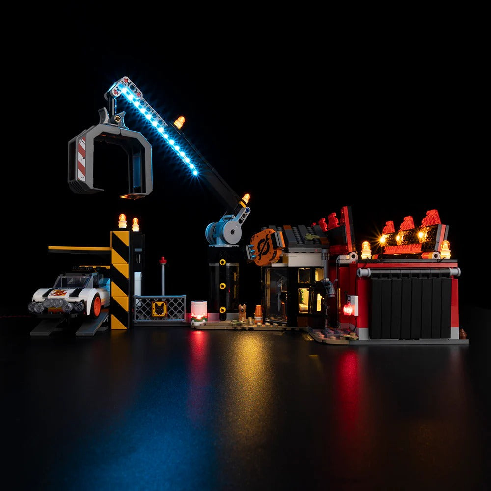Scrapyard With Cars 60472 LED Light Kit – Building Block Lighting | Power Brickz™