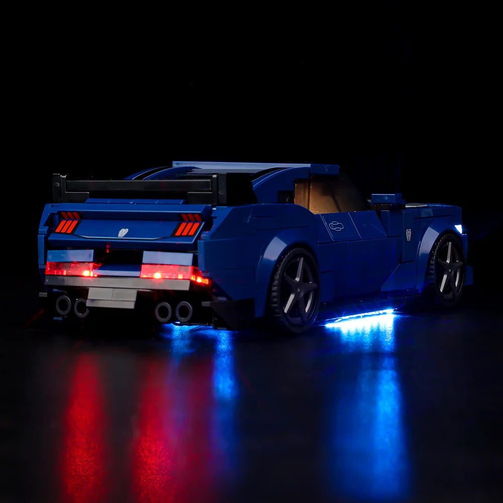 Ford Mustang Dark Horse Sports Car 76920 LED Light Kit – Building Block Lighting | Power Brickz™