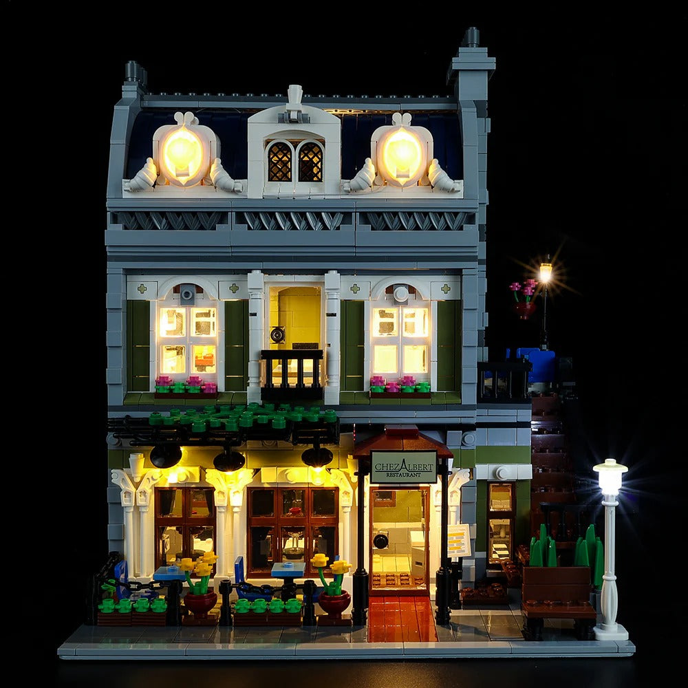 Parisian Restaurant 10243 LED Light Kit – Building Block Lighting | Power Brickz™