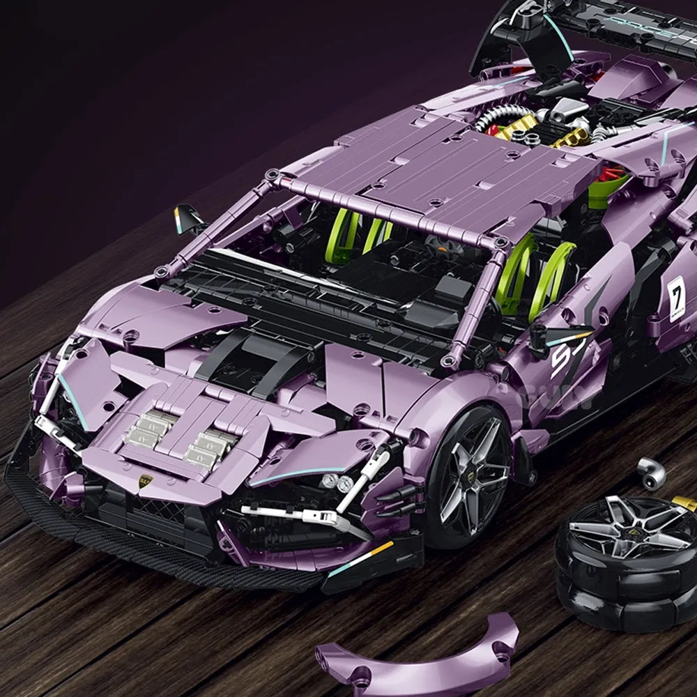 Hybrid Italian Bull Supercar made from Building Blocks Kit 