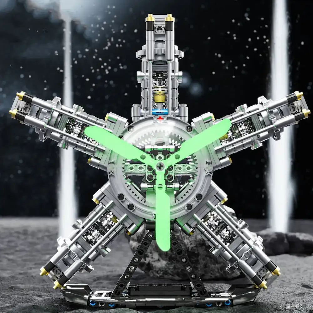 5-Cylinder Radial Engine made from Building Blocks Kit