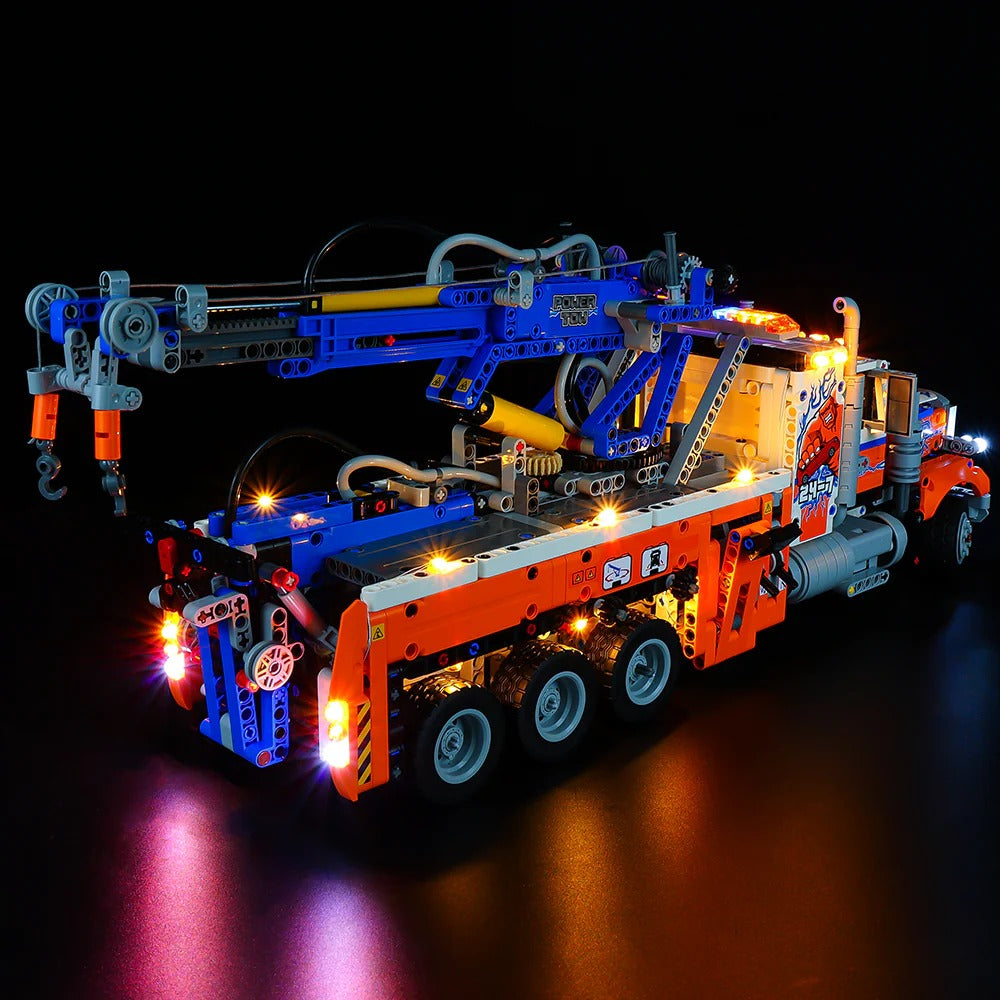 Heavy-Duty Tow Truck 42128 LED Light Kit – Building Block Lighting | Power Brickz™