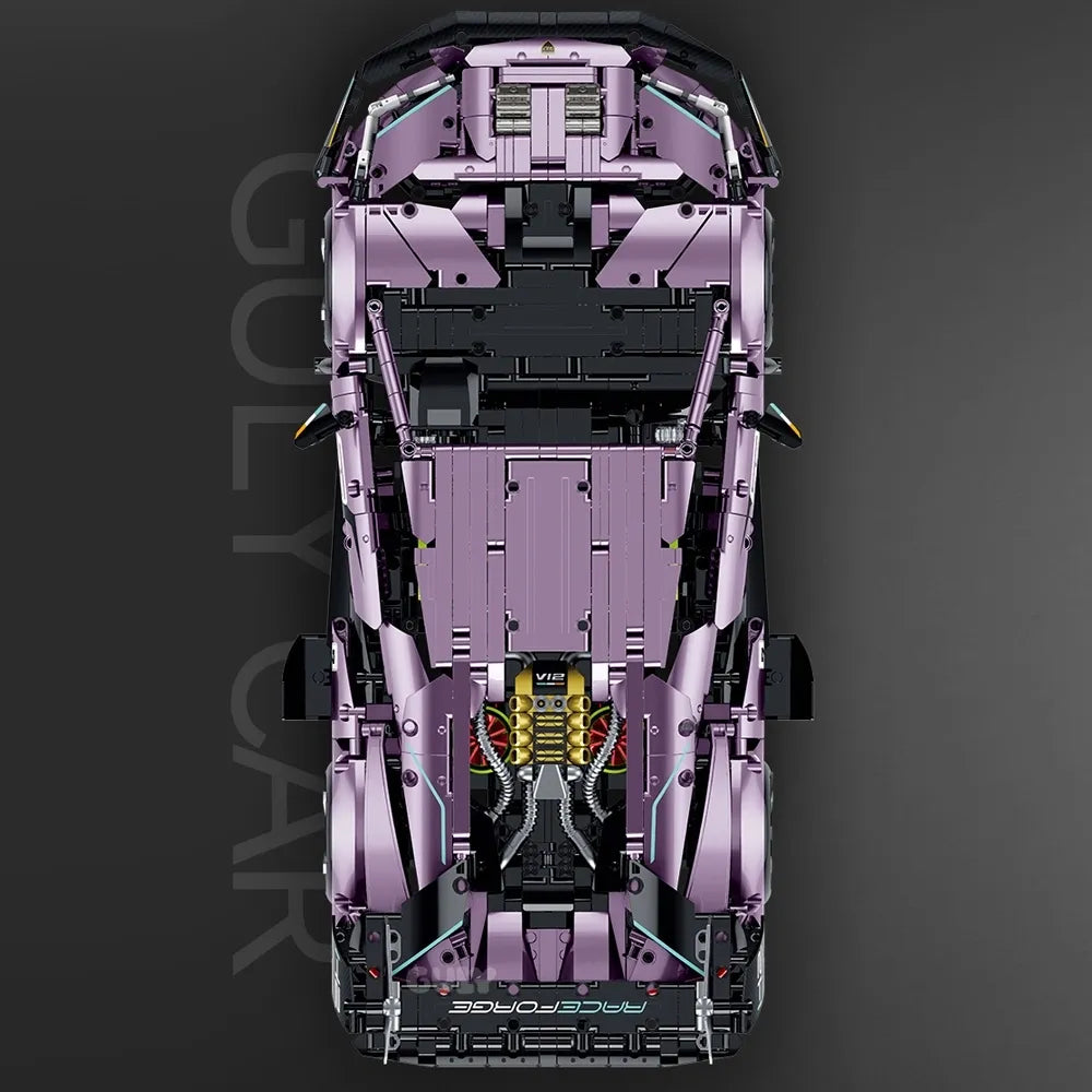 Hybrid Italian Bull Supercar made from Building Blocks Kit 