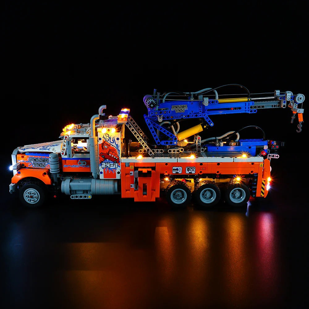 Heavy-Duty Tow Truck 42128 LED Light Kit – Building Block Lighting | Power Brickz™