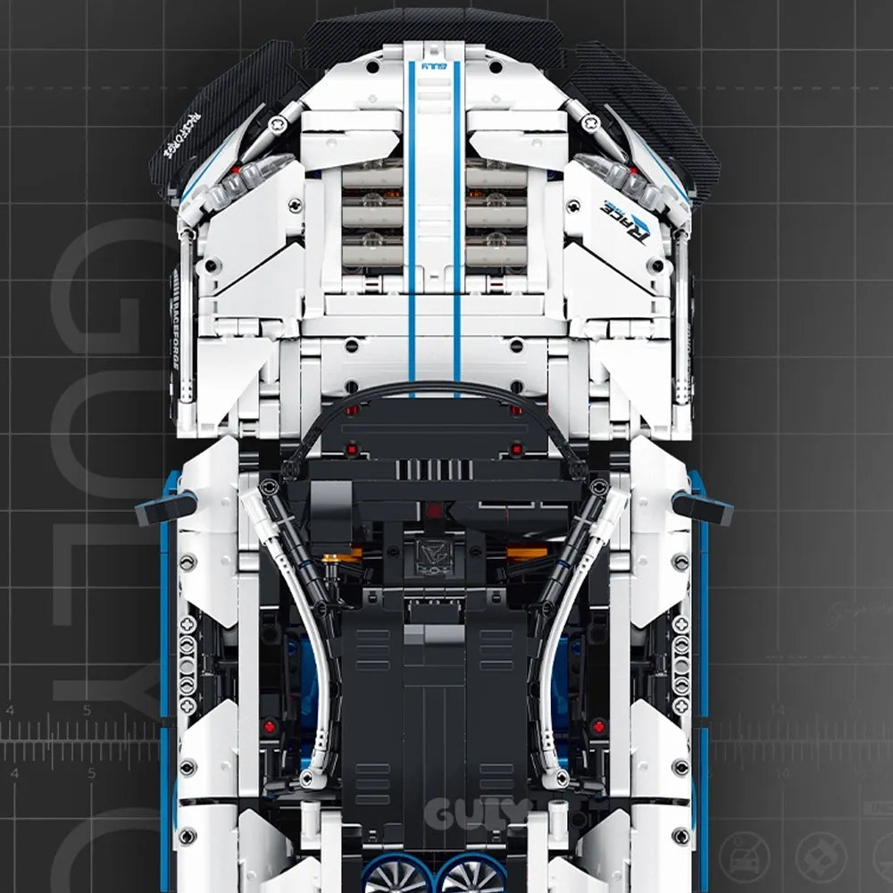 Turbocharged British Supercar P1 made from Building Blocks Kit 