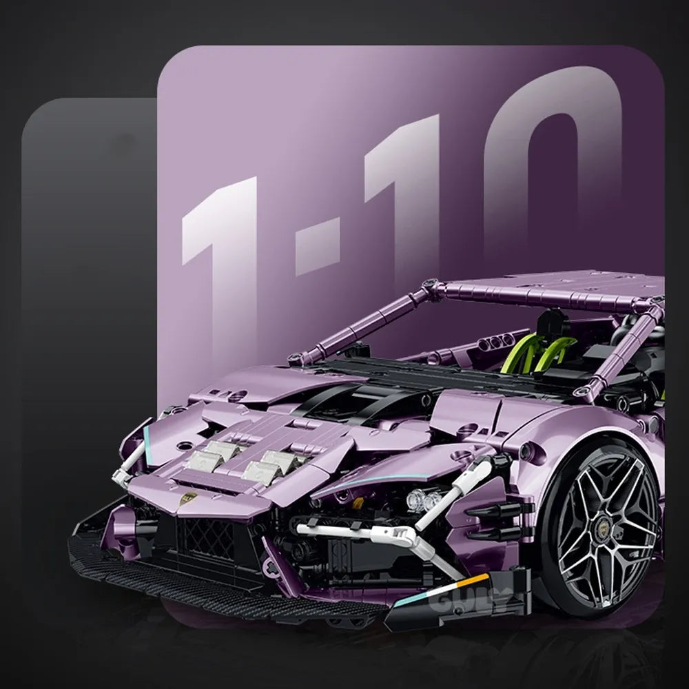 Hybrid Italian Bull Supercar made from Building Blocks Kit 