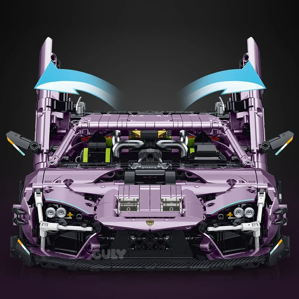 Hybrid Italian Bull Supercar made from Building Blocks Kit 