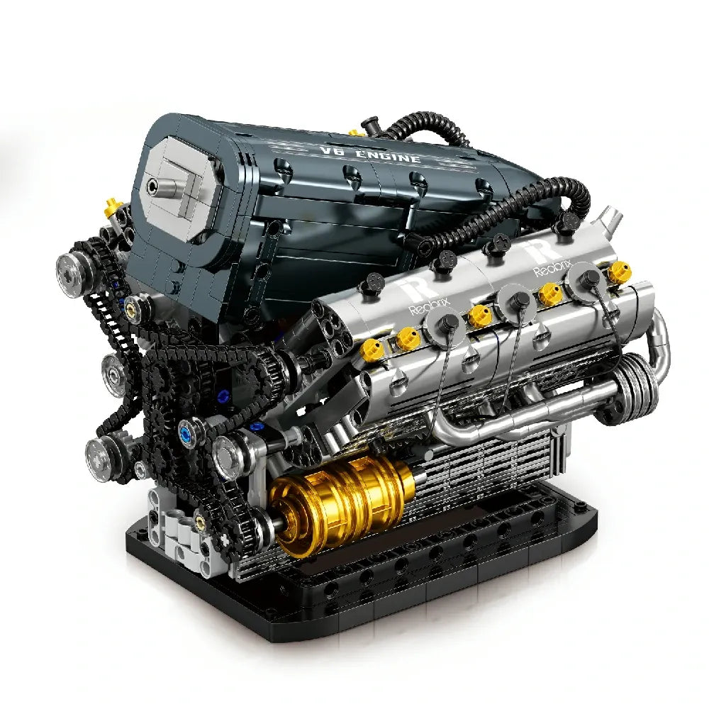 V6 Hybrid Technic Engine made from Building Blocks Kit