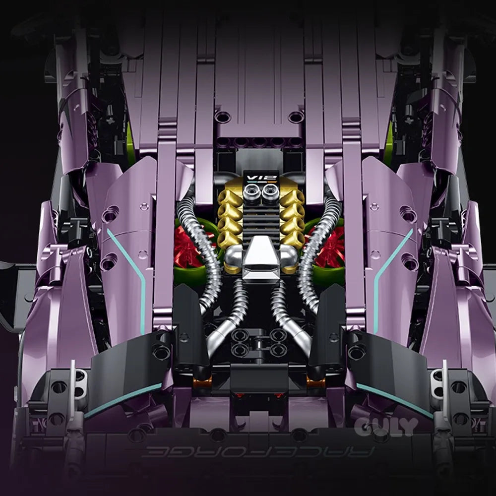 Hybrid Italian Bull Supercar made from Building Blocks Kit 