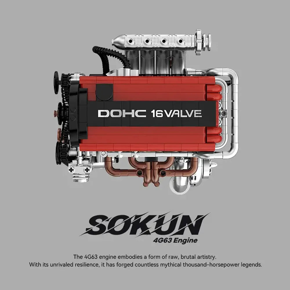 Sokun JDM 4G63 Engine made from Building Blocks Kit
