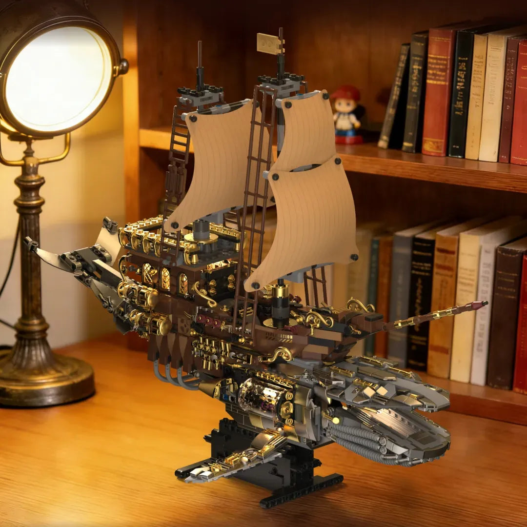 The Vintage Steam Whale Ship Building Blocks Kit | 1979 Pcs