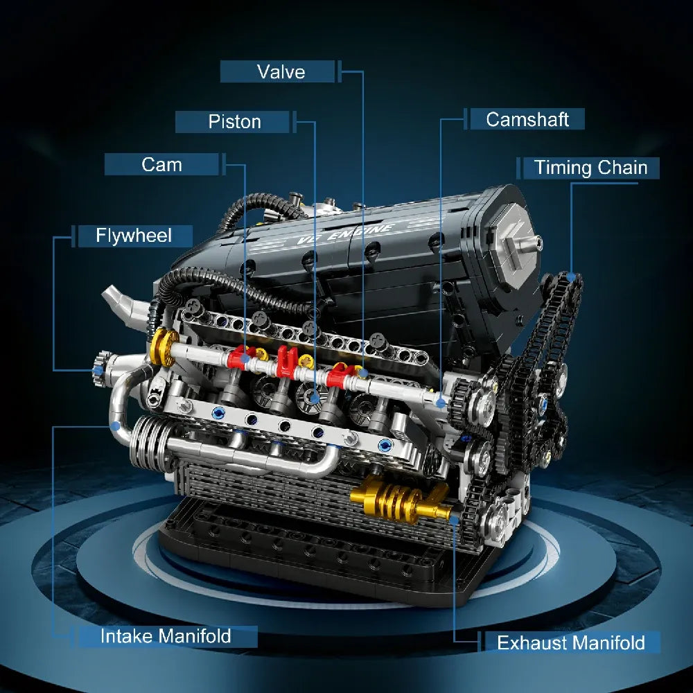 V6 Hybrid Technic Engine made from Building Blocks Kit